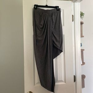 Soft stretchy asymmetric skirt